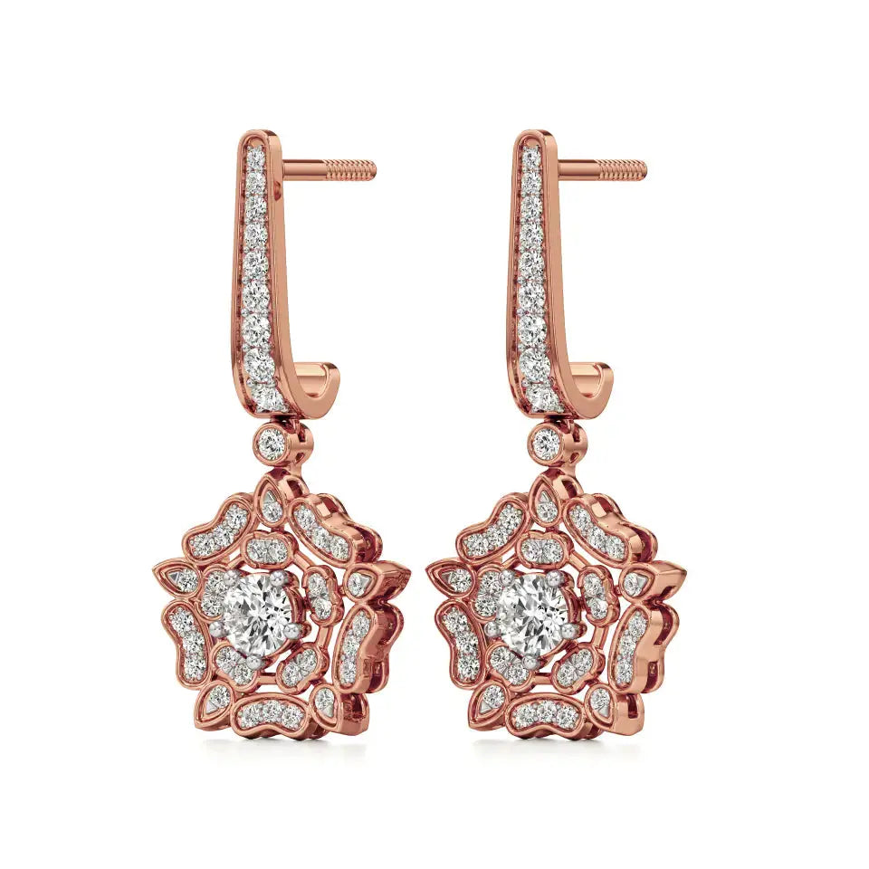 Flora | Round Round Lab-Grown Diamonds Floral Studs - Nivara