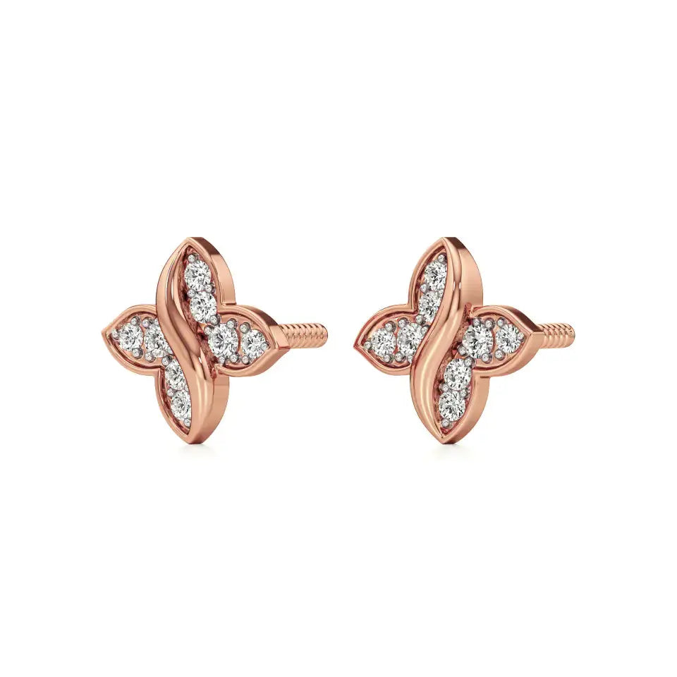 Flora | Round Lab-Grown Diamonds Floral Studs - Nivara