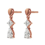 Vanya | Round & Pear Lab-Grown Diamond Tear Drop Studs - Nivara