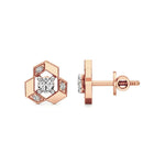 Mode | Round Solitaire Stud with Side Round Diamonds - Nivara