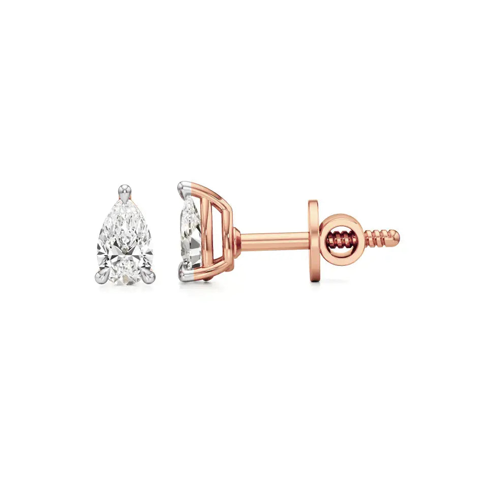 Sia | Studs with Three Prong Pear Lab-Grown Diamonds - Nivara
