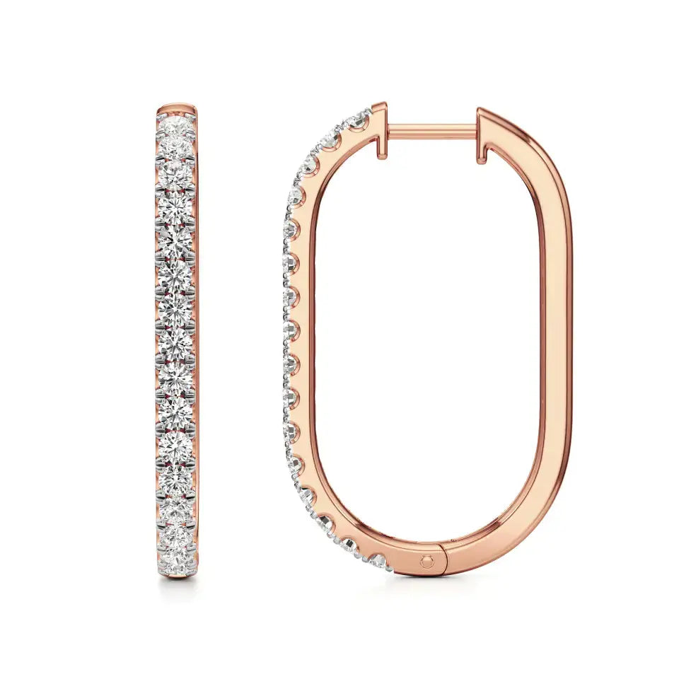 Mode | Round Lab-Grown Diamond Sleek Hoop Earrings - Nivara