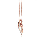 Sneh | Elegant Round Lab Grown Diamonds with Ruby Accent Heart Pendant - Nivara