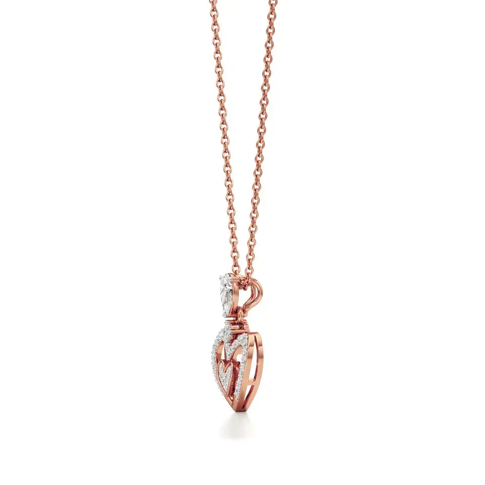 Sneh | Pear & Round Lab Grown Diamonds Heart Pendant - Nivara