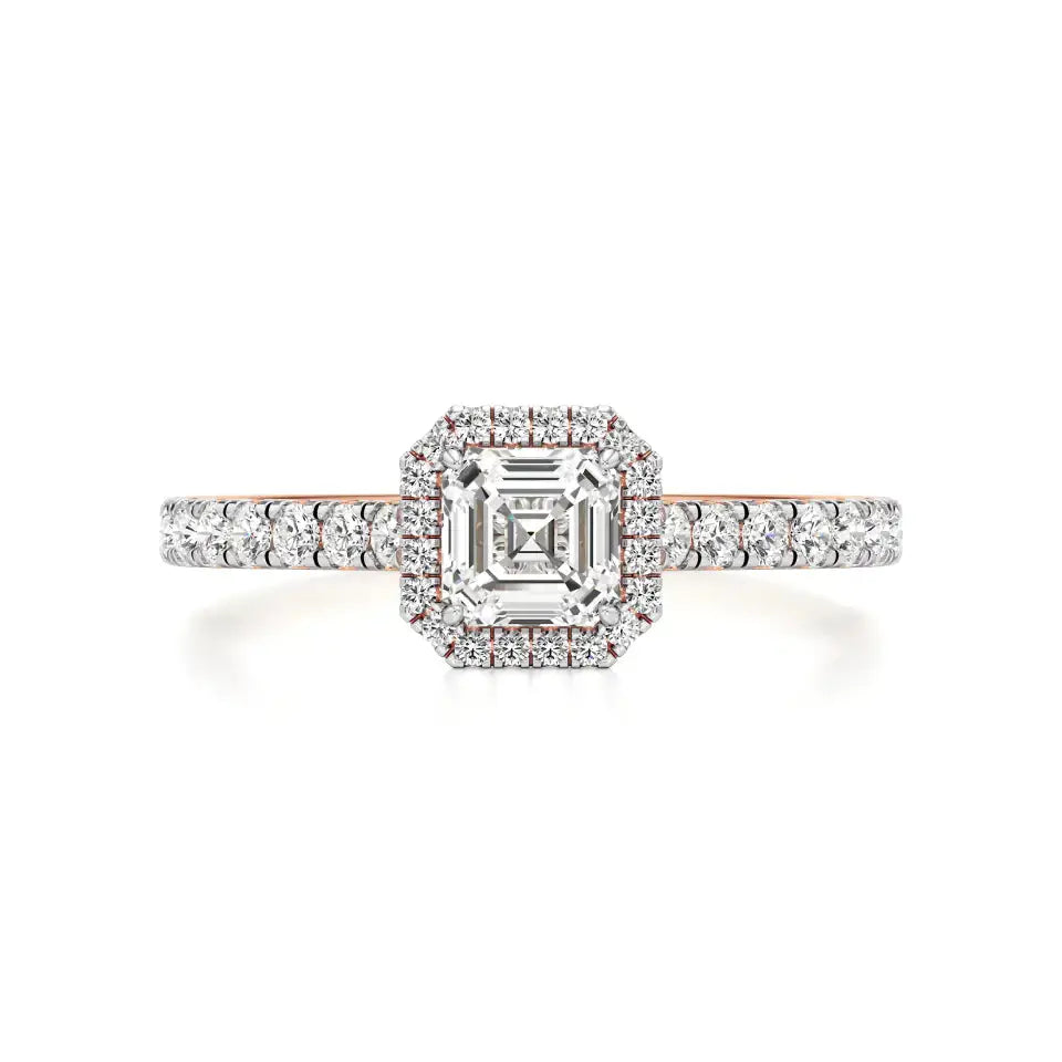 Amara | Asscher-cut Lab-Grown Diamond Halo Ring - Nivara