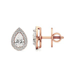 Mira | Pear Solitaire with Round Lab-Grown Diamond Halo Studs - Nivara