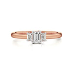 Aria | Emerald Lab-Grown Diamond Three-Stone Ring - Nivara