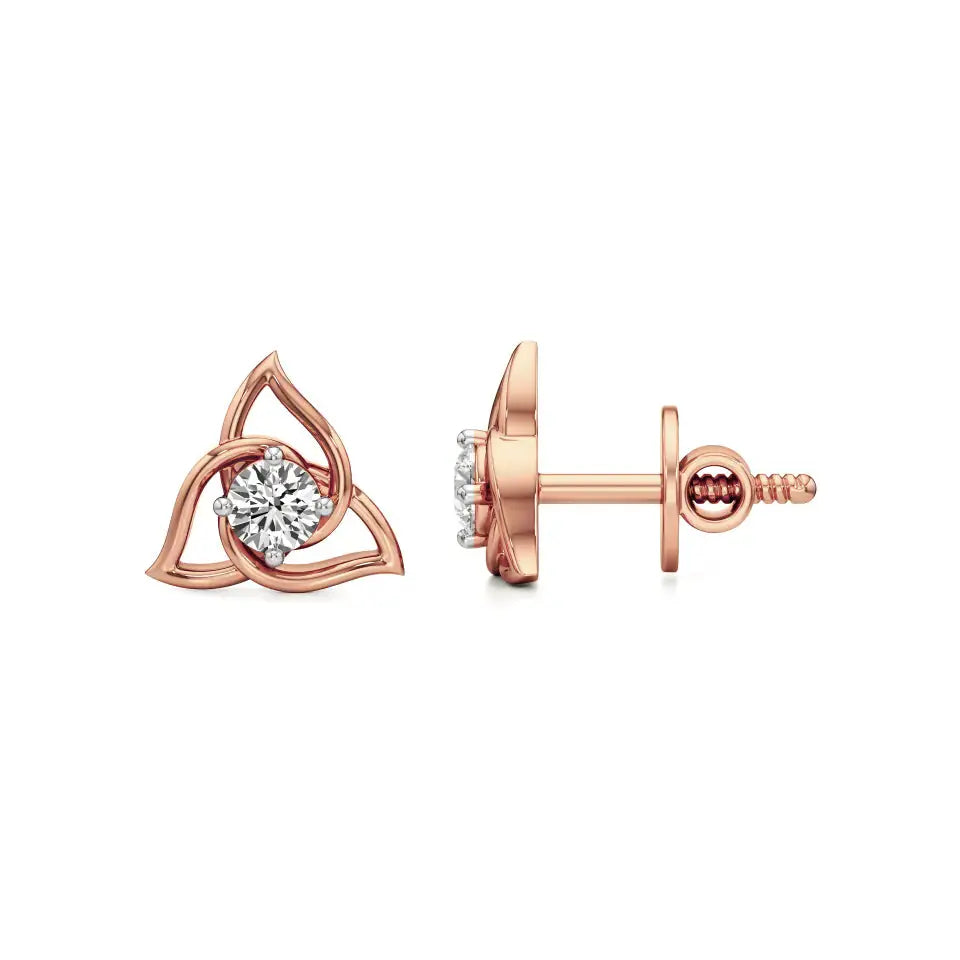 Flora | Round Solitaire Lab-Grown Diamond Studs - Nivara