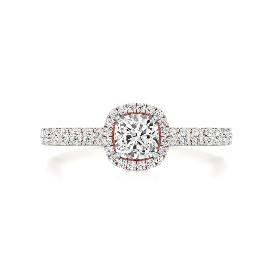 Mira | Cushion-cut Lab-Grown Diamond Halo Ring - Nivara
