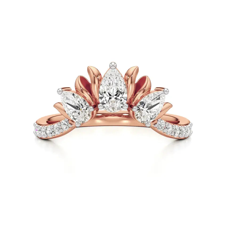Flora | Round & Pear Lab-Grown Diamond Ring with Pav�� Accents - Nivara
