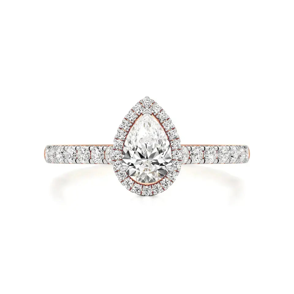 Mira | Round & Pear Lab-Grown Diamond Halo Ring - Nivara