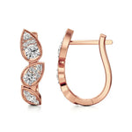 Vanya | Round Lab-Grown Diamonds Leaf Designed Hoopds - Nivara