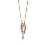 Sneh | Ruby & Lab Grown Diamonds Pixel Heart Pendant - Nivara