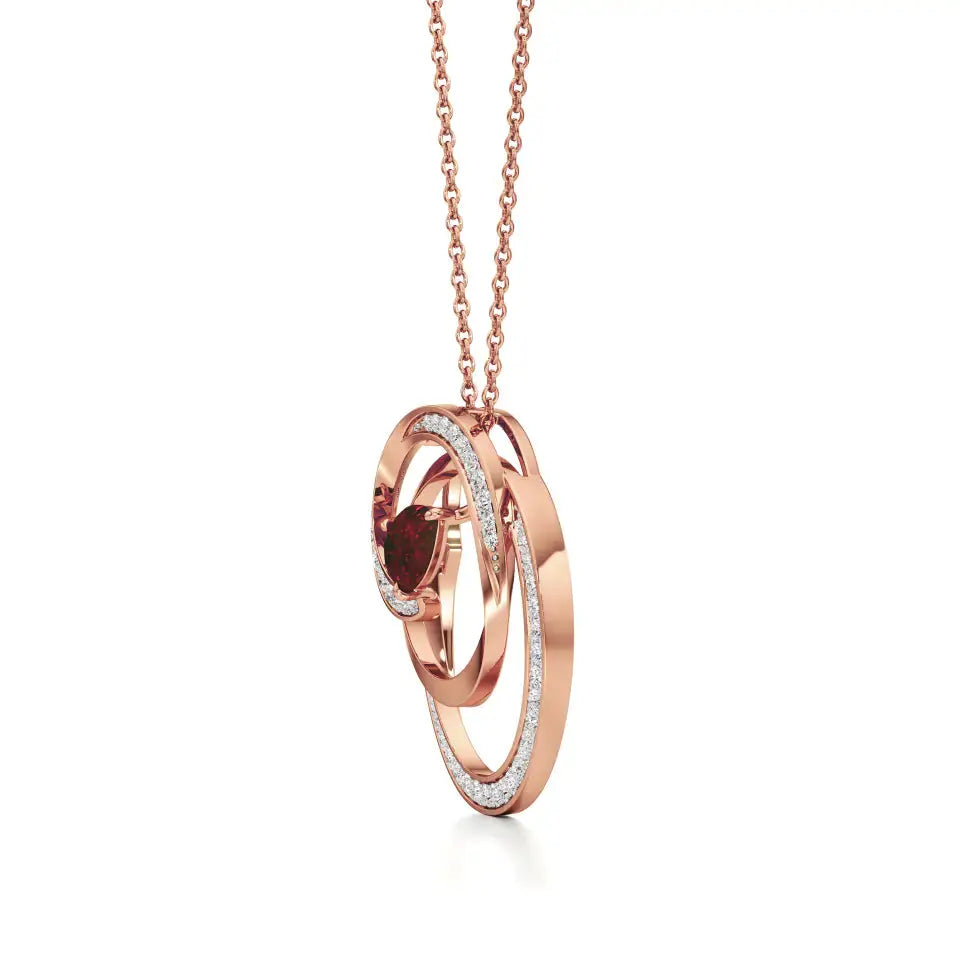 Mode | Pear-Cut Ruby & Round Diamonds Spiral Pendant - Nivara