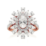 Flora | Oval-cut Solitaire with Pear & Round Side Stones - Nivara