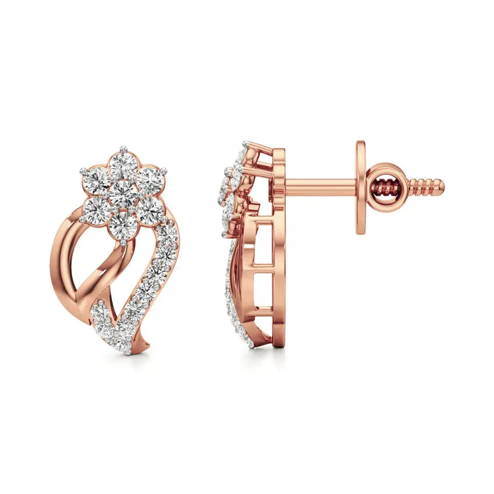 Flora | Round Lab-Grown Diamonds Studs - Nivara