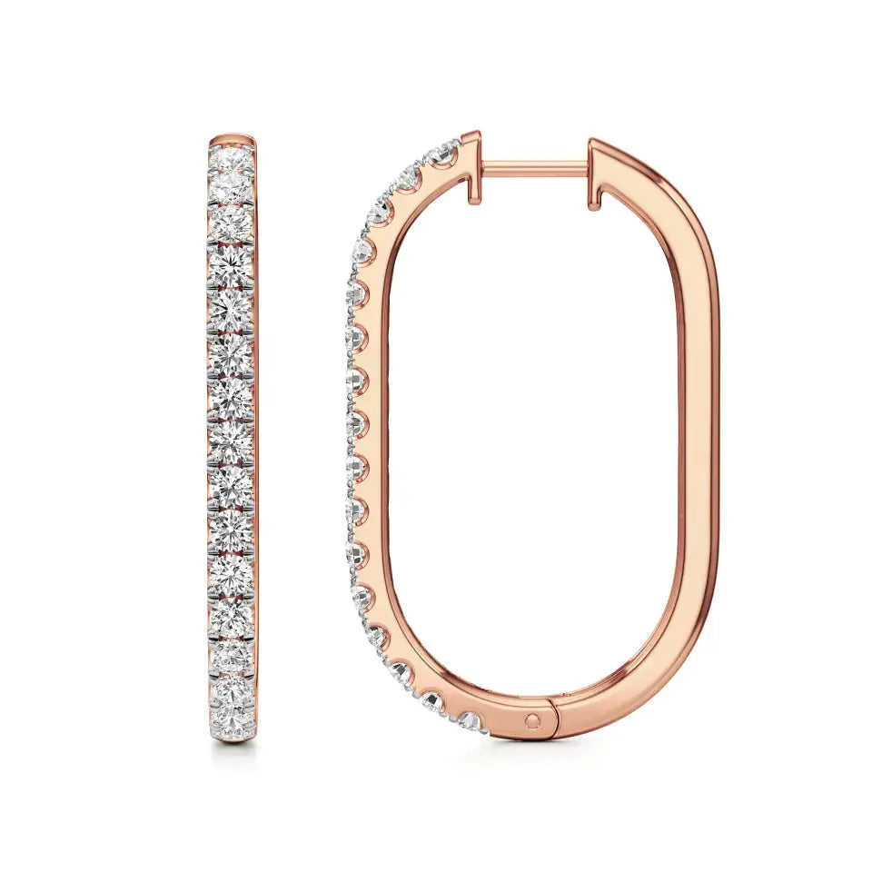 Mode | Round Lab-Grown Diamond Sleek Hoop Earrings - Nivara