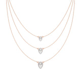 Elara | Pear Lab Grown Diamonds with Halo Triple Chained Necklace