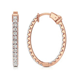 Mode | 32-Round Lab-Grown Diamond Inside-Outside Hoop Earrings - Nivara