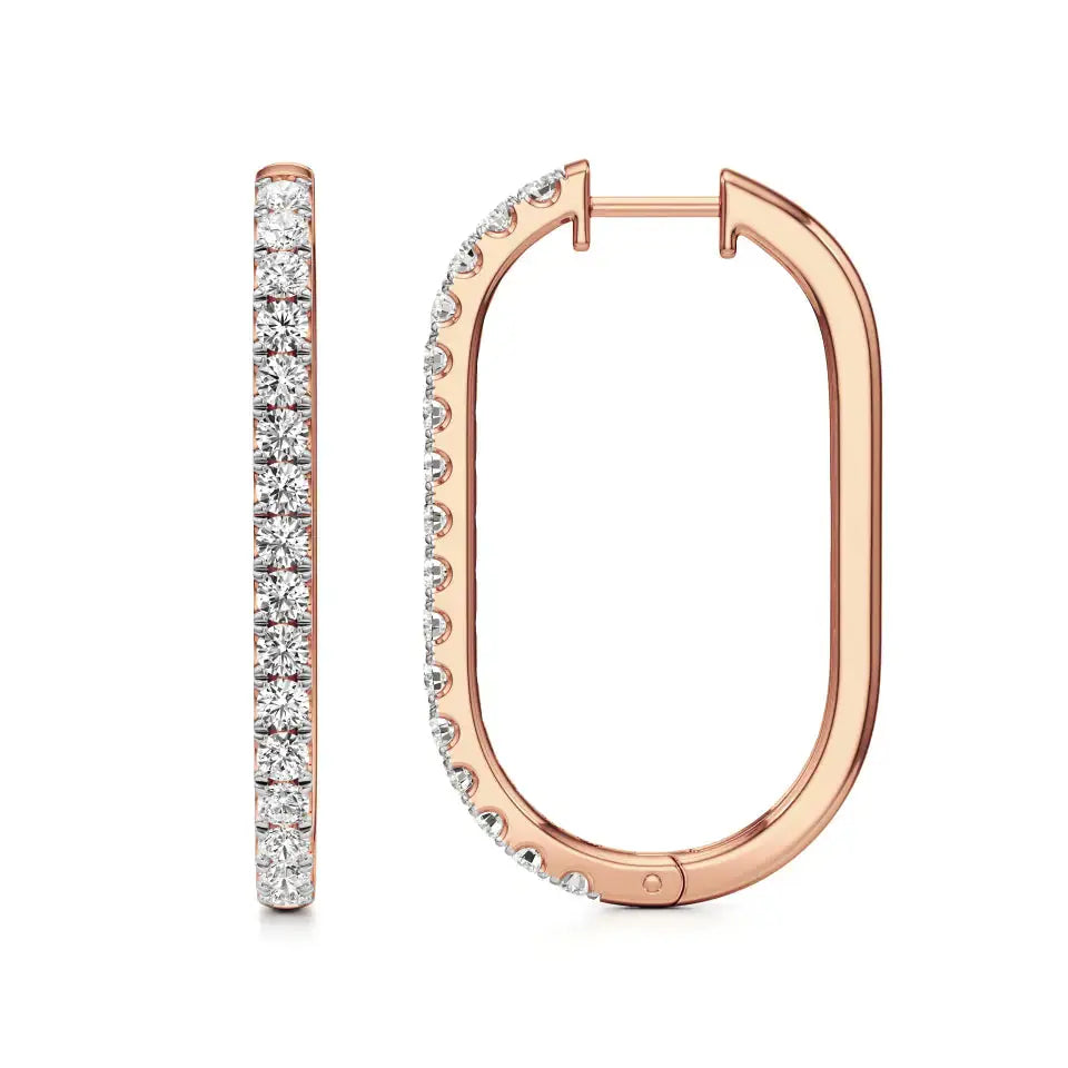 Mode | Round Lab-Grown Diamond Sleek Hoop Earrings - Nivara