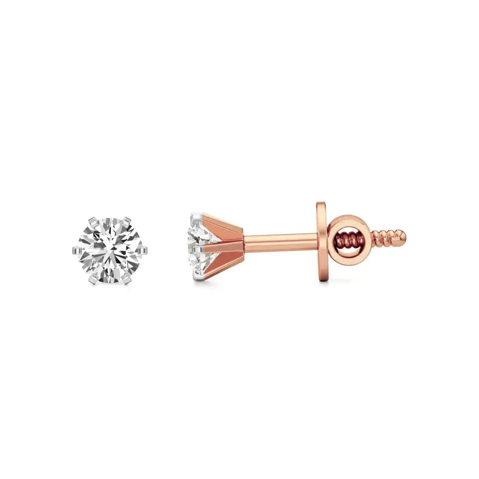 Rayna | 6-Prong Studs with Round Lab-Grown Diamond - Nivara