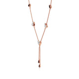 Sneh | Pear-Cut Ruby & Round Lab Grown Diamonds with Heart Motif Necklace