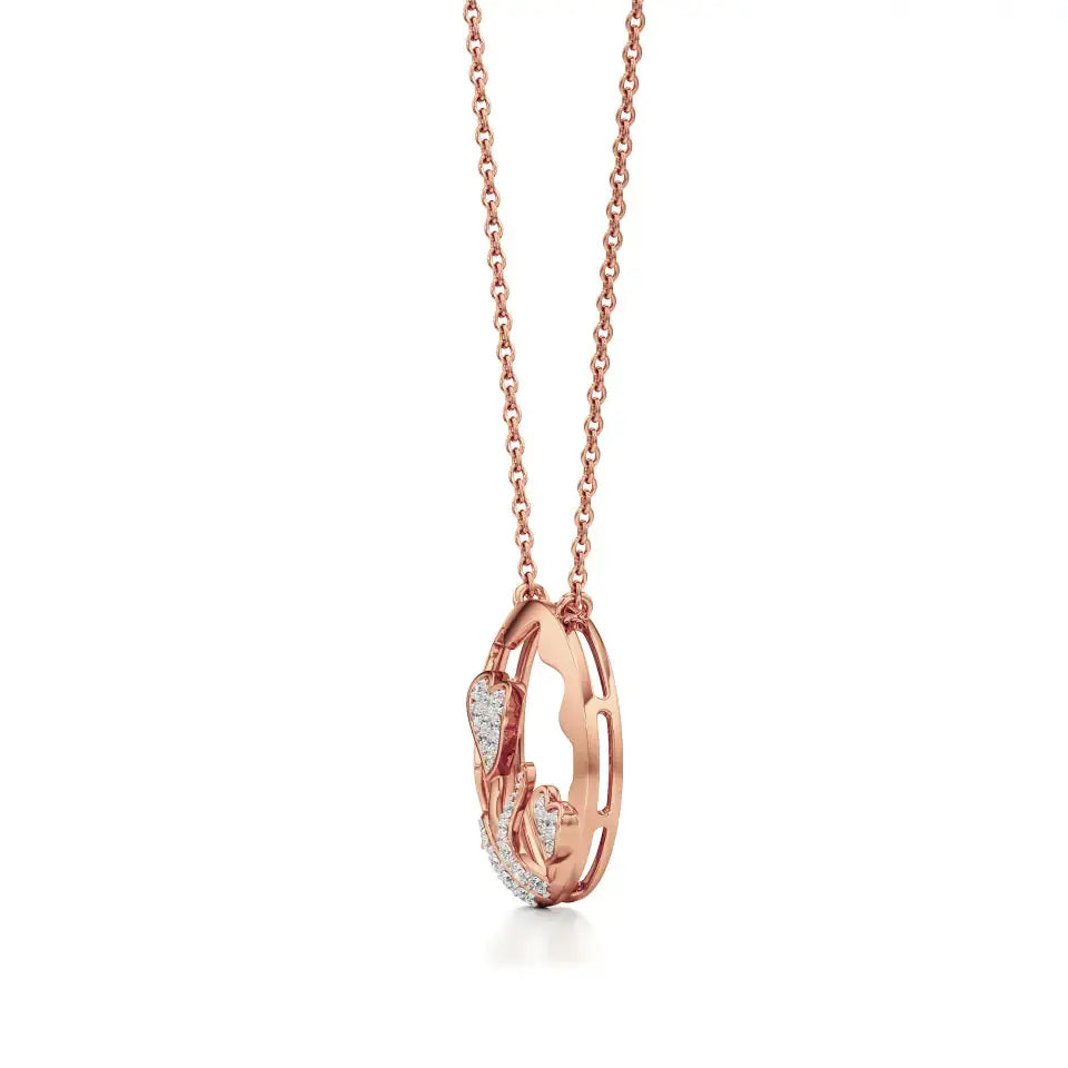 Sneh | Round Lab Grown Diamonds Dual Heart Pendant - Nivara