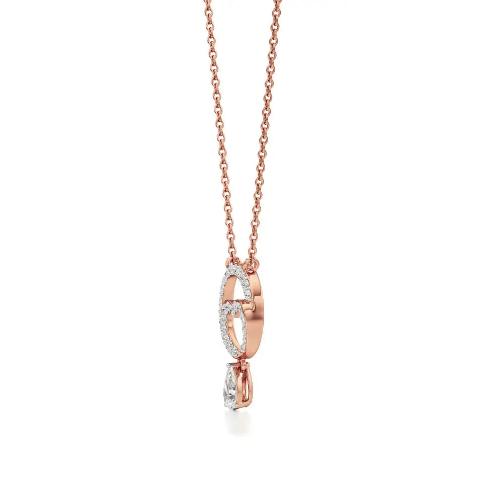 Sneh | Pear & Round Lab Grown Diamonds Pendant - Nivara