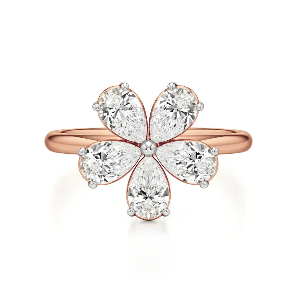 Flora | Pear Diamonds in Flora Design - Nivara