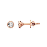 Mirage | Round Lab-Grown Diamond Studs with Bezel Setting - Nivara