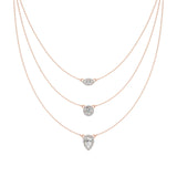 Elara | Pear, Round & Marquise Lab Grown Diamonds Triple Layered Necklace