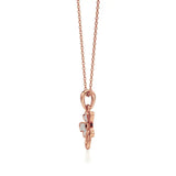 Flora | Diamonds Clustered Floral Design with Ruby Accent Pendant - Nivara