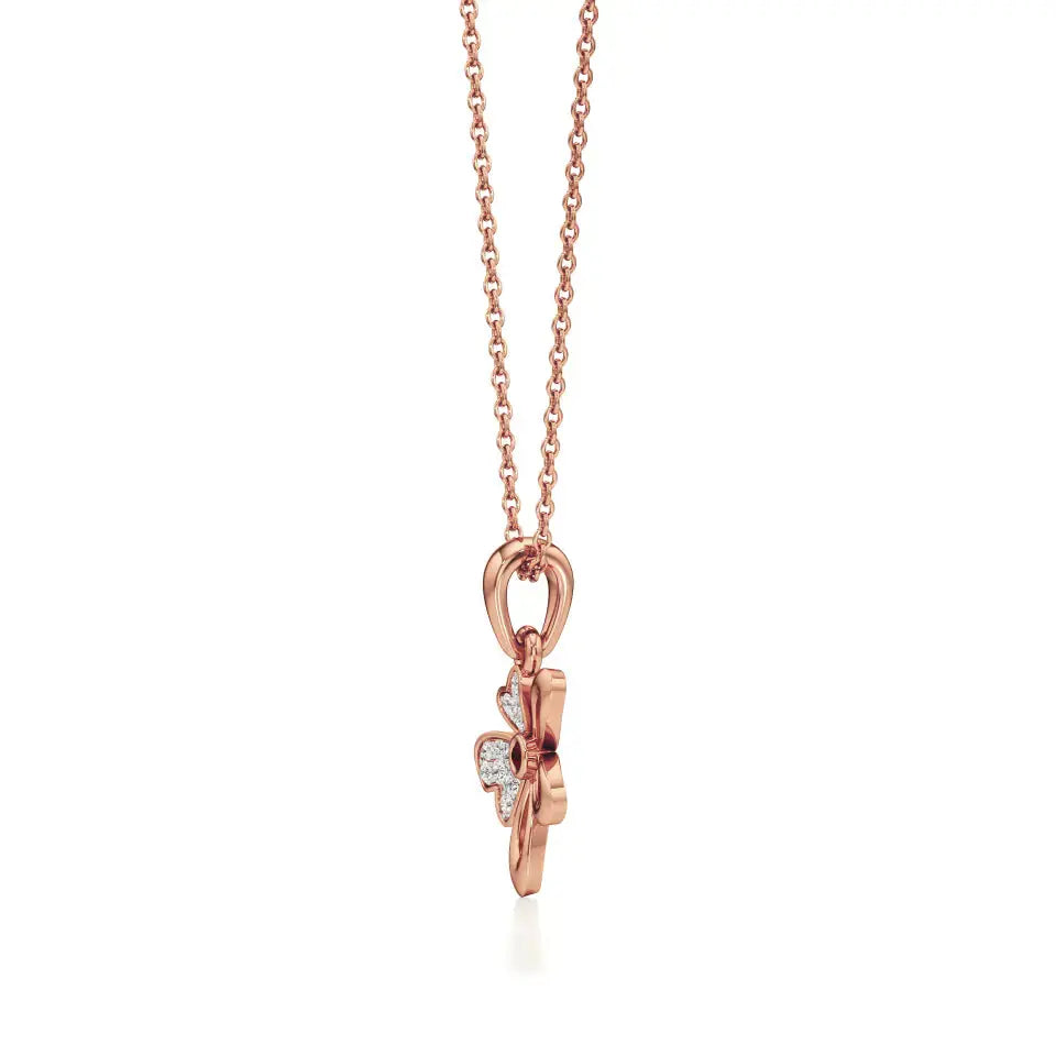 Flora | Diamonds Clustered Floral Design with Ruby Accent Pendant - Nivara