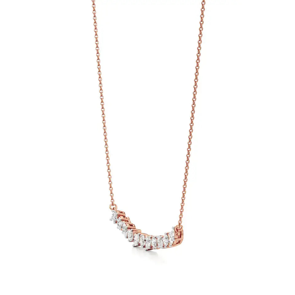 Anek | Multi-Shape Lab Grown Diamonds Bar Necklace - Nivara