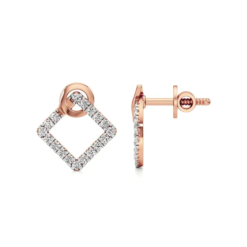 Mode | Round Lab-Grown Diamonds Halo Earrings - Nivara