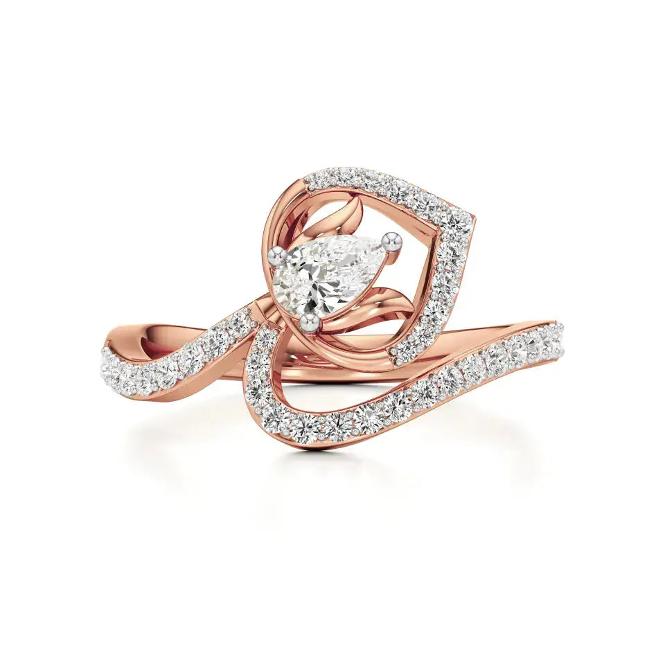 Mode | Round & Pear Lab-Grown Diamond Ring - Nivara
