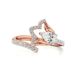 Flora | Round & Pear Lab-Grown Diamond Ring with Pav�� Accents - Nivara