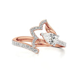 Flora | Round & Pear Lab-Grown Diamond Ring with Pav�� Accents - Nivara