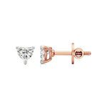 Sia | Three Prong Studs with Heart Shaped Solitaire Lab-Grown Diamond - Nivara