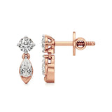 Vanya | Round and Pear Lab-Grown Diamonds Drop Earrings - Nivara