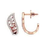 Jess | Round Lab-Grown Diamonds J-Shaped Hoops - Nivara