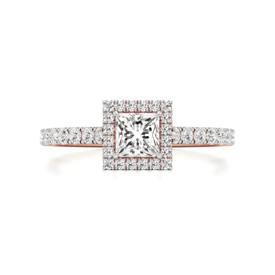 Mira | Round & Princess Lab-Grown Diamond Halo Ring - Nivara