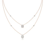 Mira | Emerald & Pear Lab Grown Diamond with Halo  Necklace - Nivara