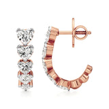 Mode | J-Shaped Hoop Earring with Heart Lab-Grown Diamonds