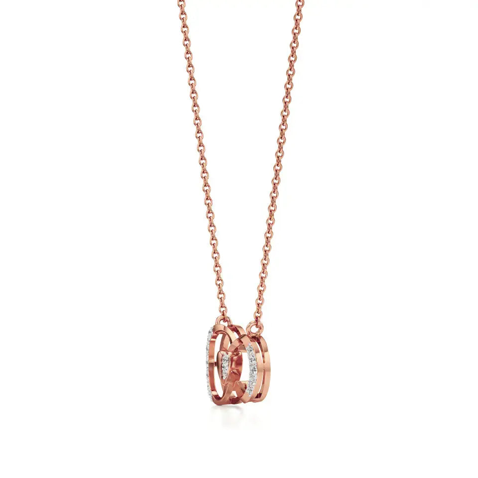 Sneh | Round Lab Grown Diamonds Loop Heart Pendant - Nivara