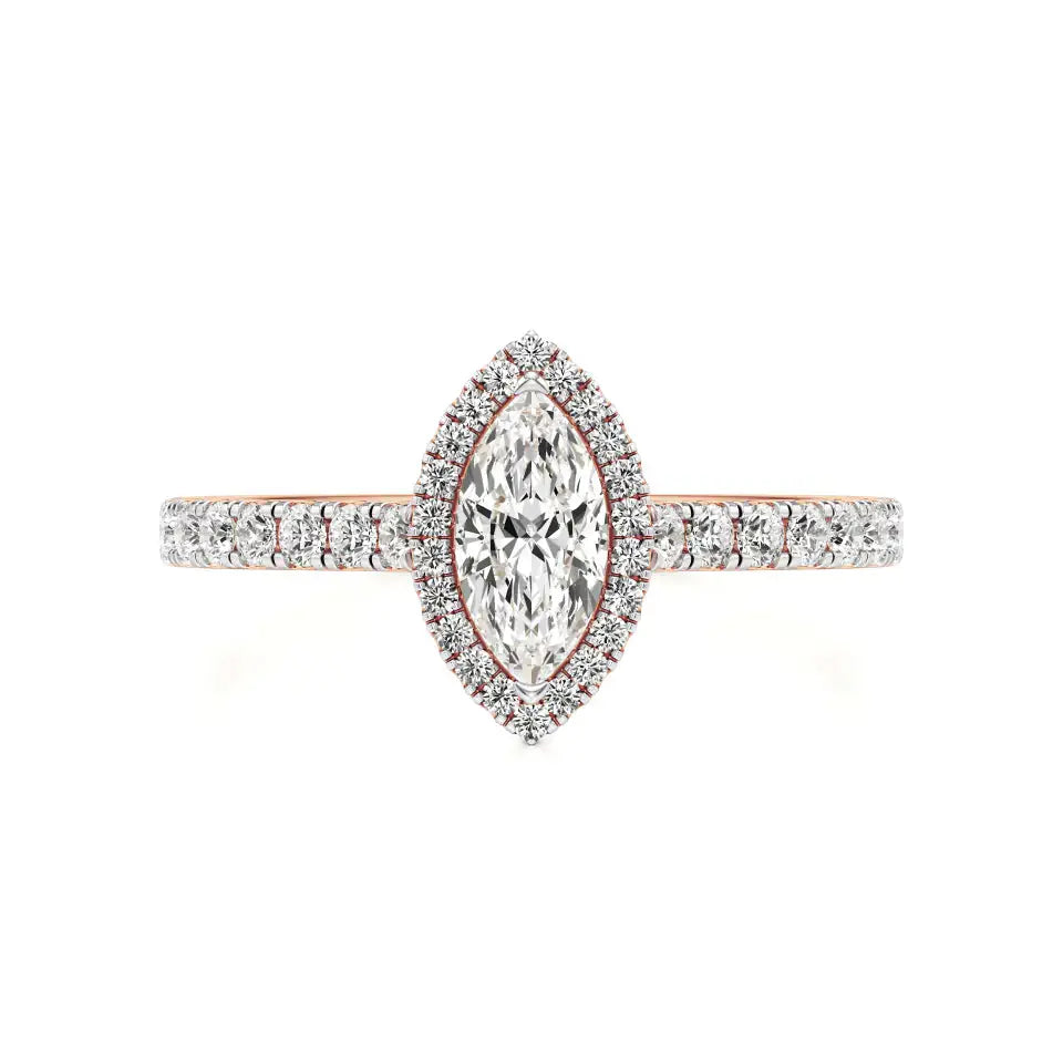 Mira | Round & Marquise Lab-Grown Diamond Halo Ring - Nivara