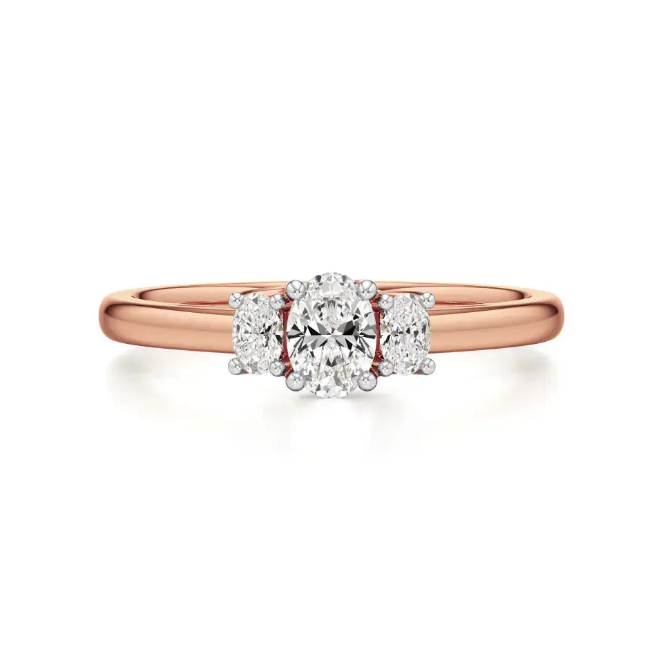 Aria | Oval Lab-Grown Diamond Three-Stone Ring - Nivara