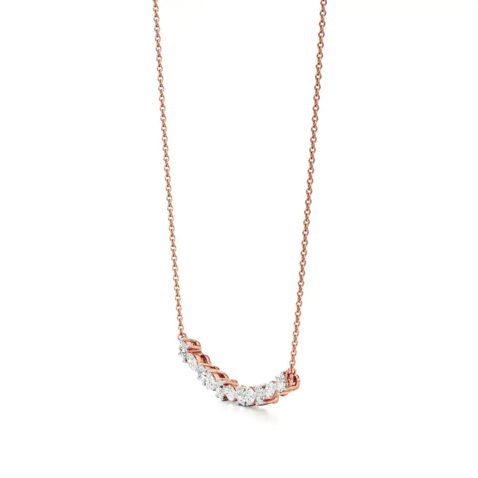 Anek | Multi-Shape Lab Grown Diamonds Bar Necklace - Nivara
