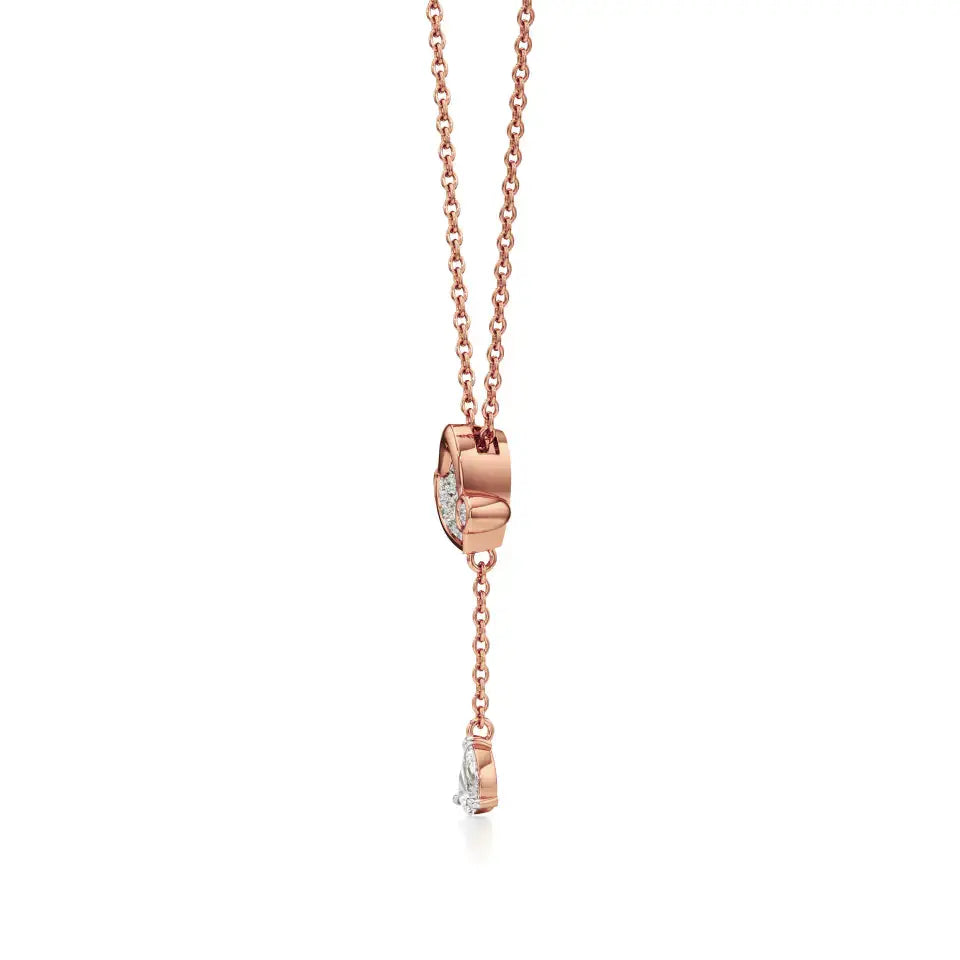 Sneh | Pear & Round Lab Grown Diamonds Tear Drop Pendant - Nivara