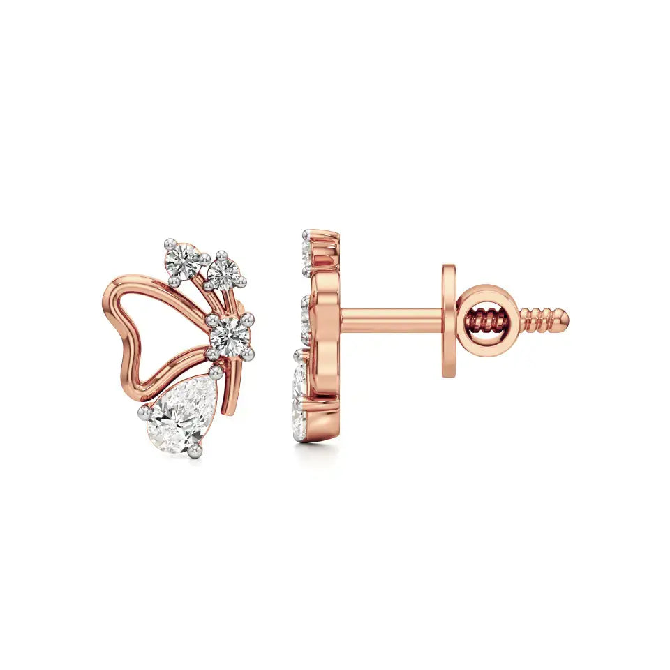 Vanya | Pear & Round Lab-Grown Diamonds Butterfly Studs - Nivara